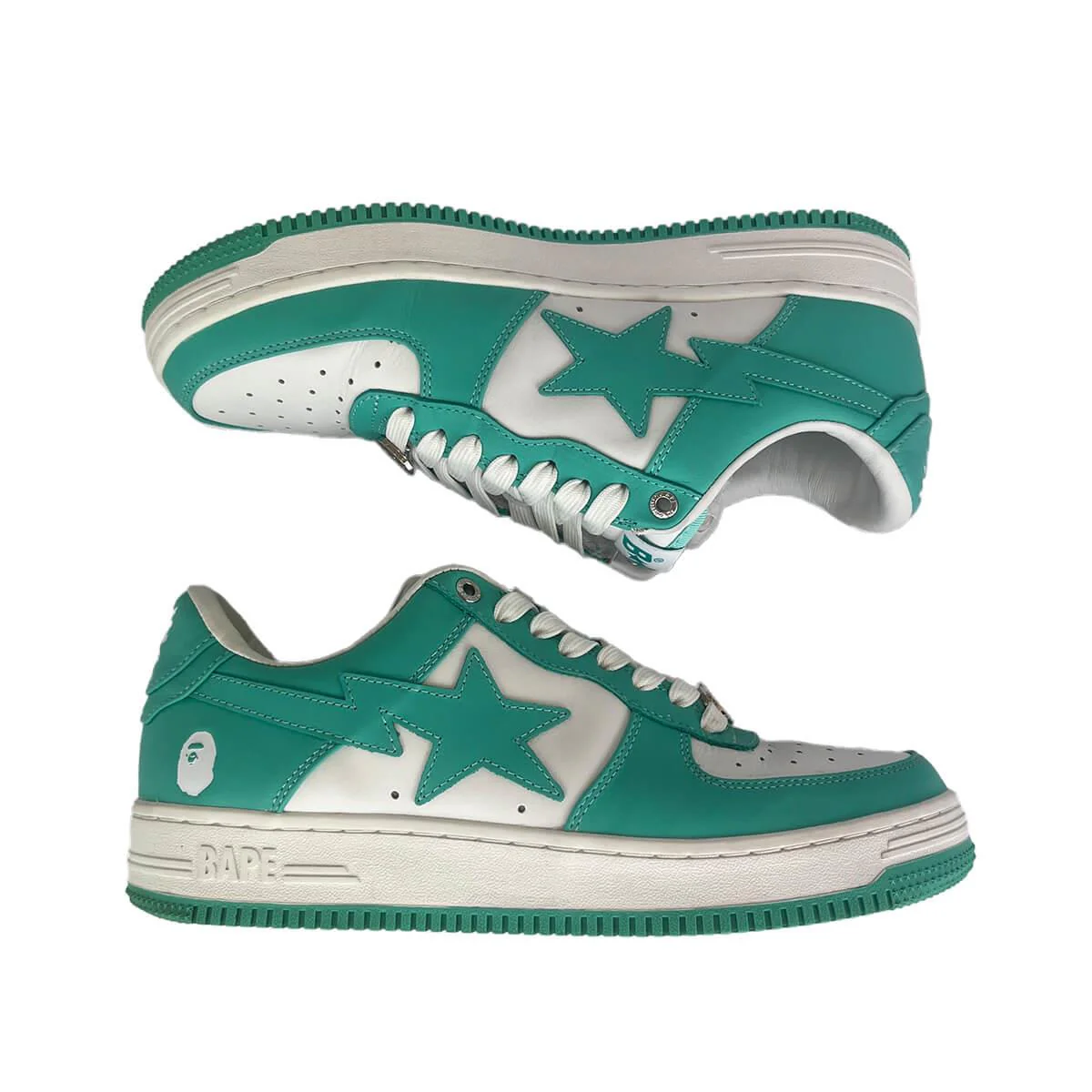 A Bathing Ape Bape Sta 'White Green (2022)' UK9 - Image 4