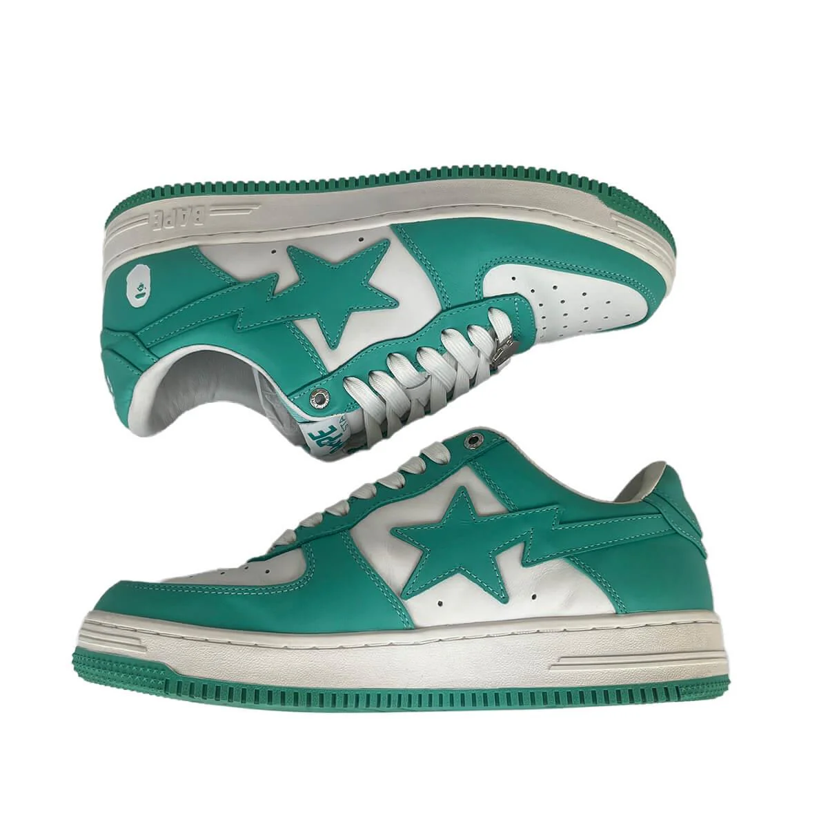 A Bathing Ape Bape Sta 'White Green (2022)' UK9 - Image 5