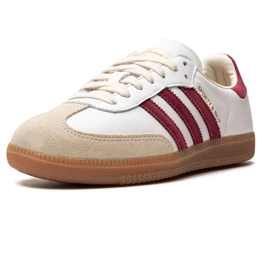 adidas Samba Sporty & Rich 'White Collegiate Burgundy' - Image 4